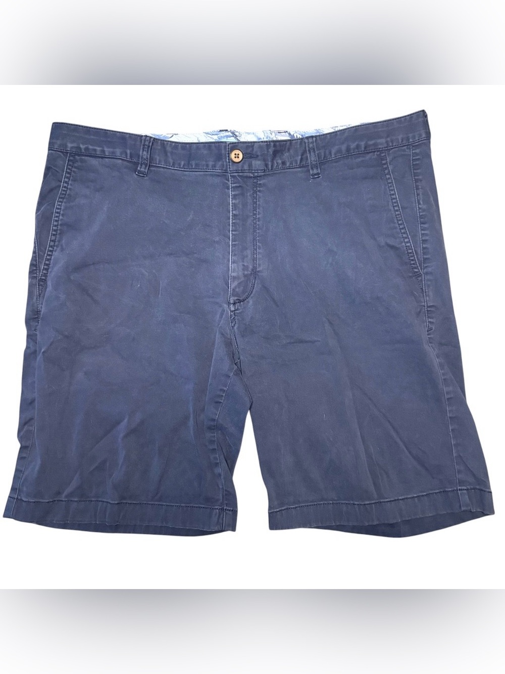 Tommy Bahama Shorts Men's 38 Blue Chino Design Cotton, Tencel, Spandex Blend